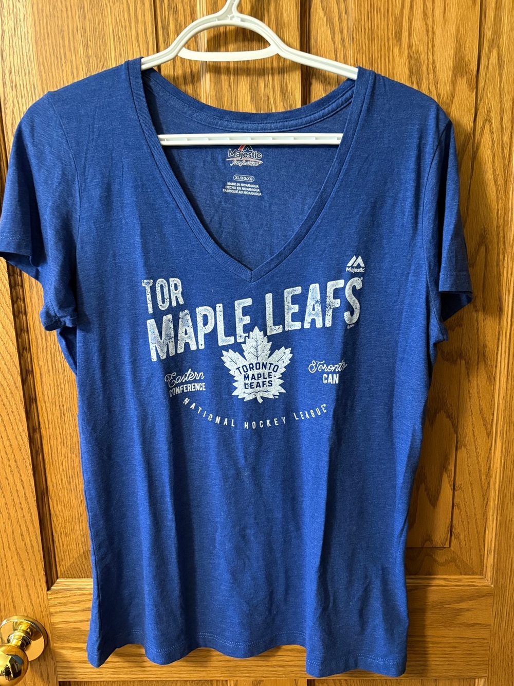 Majestic Toronto Maple Leafs Women's V-Neck T-Shirt - Blue